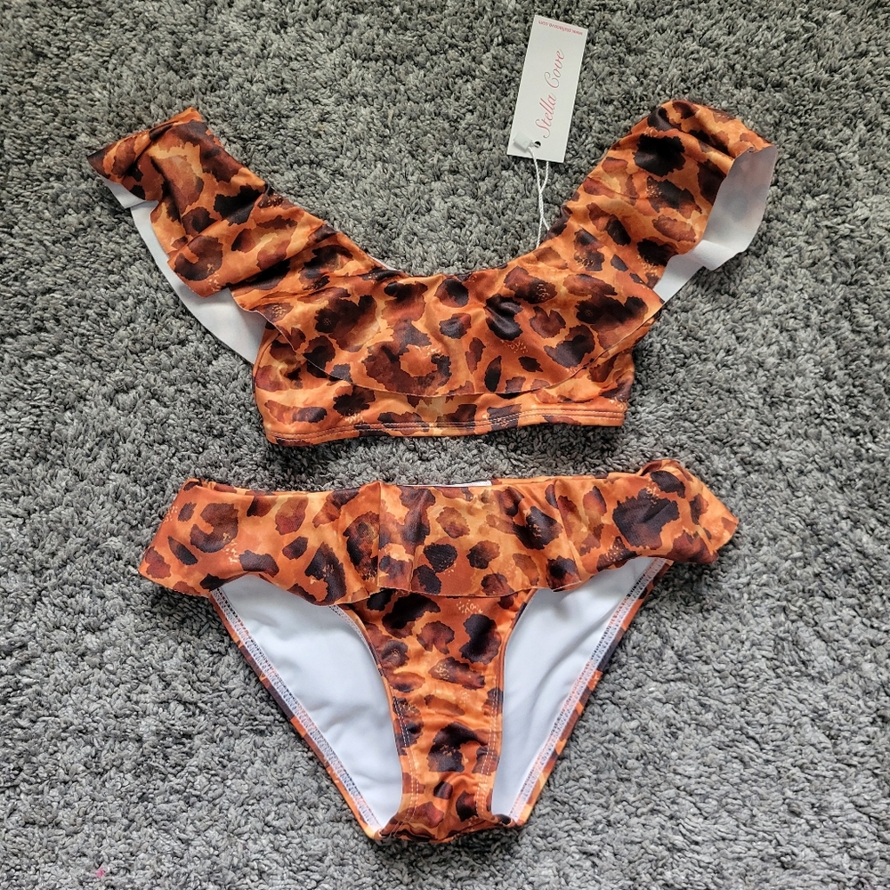 Stella Cove Leopard Print Bikini Size 6 *NEW*